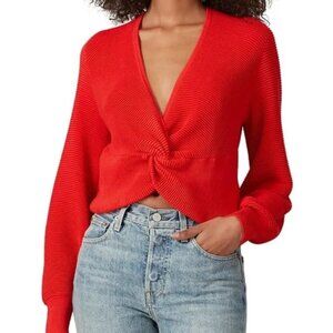 FInders Keepers Red Twist Front Sweater